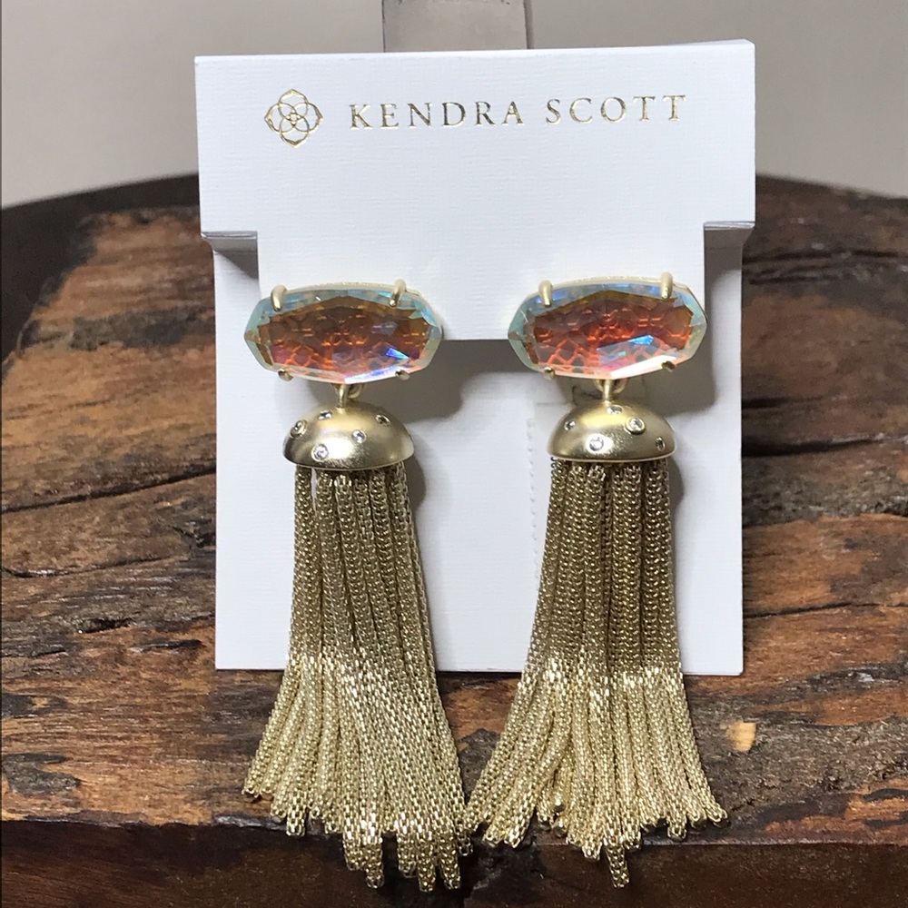 NWT Kendra Scott 14K Gold Plate Dichroic Freya’s - Picture 8 of 11